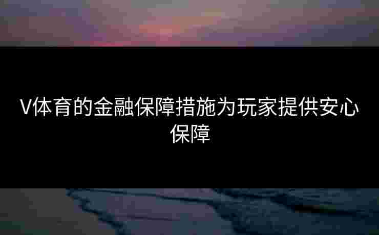 V体育的金融保障措施为玩家提供安心保障