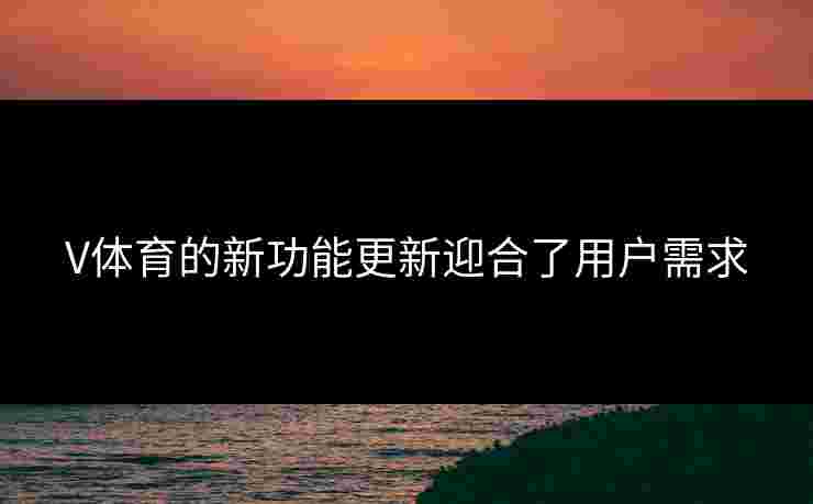 V体育的新功能更新迎合了用户需求