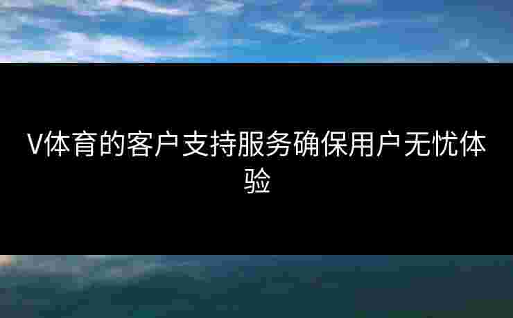 V体育的客户支持服务确保用户无忧体验