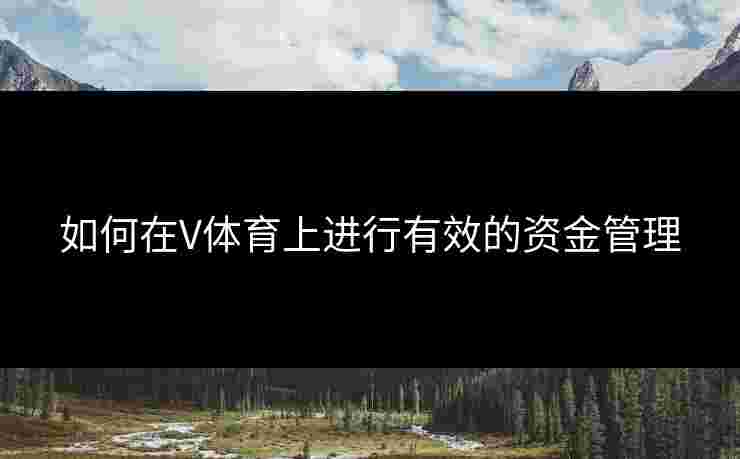 如何在V体育上进行有效的资金管理