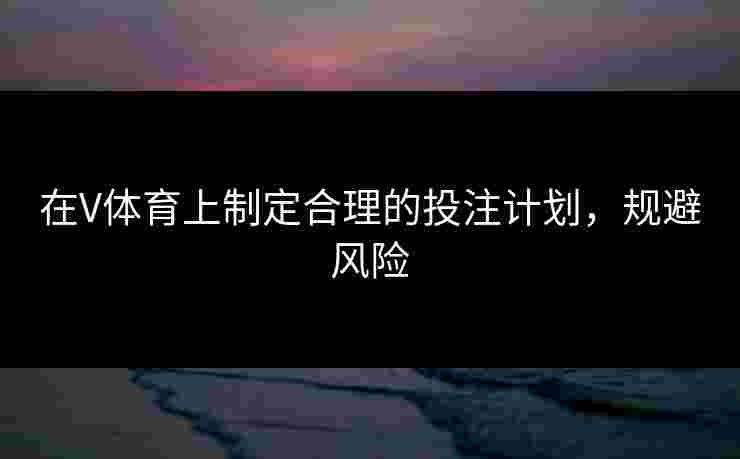 在V体育上制定合理的投注计划，规避风险